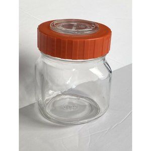 Fidenza Vetraria Per Alimenti FV Italy Glass Canister Jars 3/4 Liter Orange Lid
